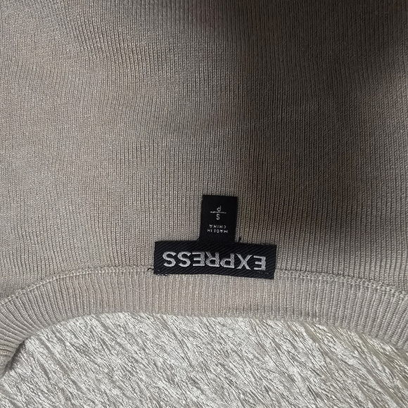 Express Tan Sleeveless Blouse with Ruffled Cut-Out Design - Picture 2 of 4